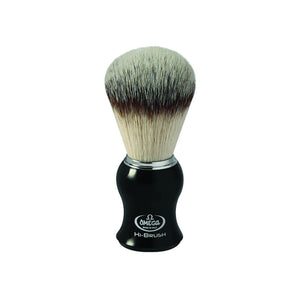 Omega Shave Brush, Synthetic Fibers - Black Handle