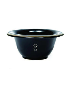 Shaving Bowl, Black Porcelain With Silver Rim