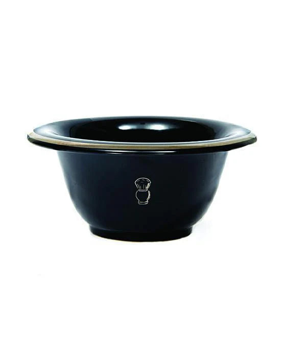 Shaving Bowl, Black Porcelain With Silver Rim