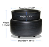 2in1 Black Stone Candle and Wax Warmer - Electric