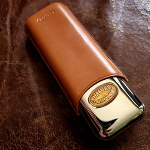 Dalvey of Scotland Cigar Case - Leather over Silver