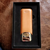 Dalvey of Scotland Cigar Case - Leather over Silver