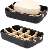 Bamboo Soap Dish (White or Black)
